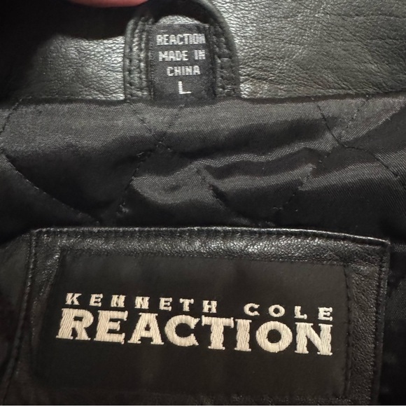 Kenneth Cole Reaction (EUC) Men’s Genuine Leather Bomber Jacket Size Large - Picture 4 of 15